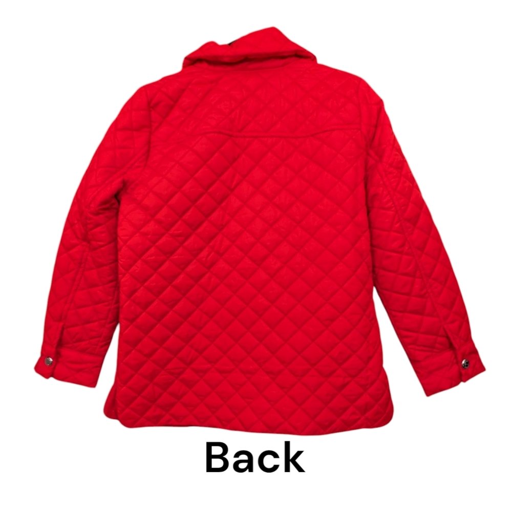Anne Klein  | Women's Quilted Jacket Coat | Red | Medium - Picture 5 of 12